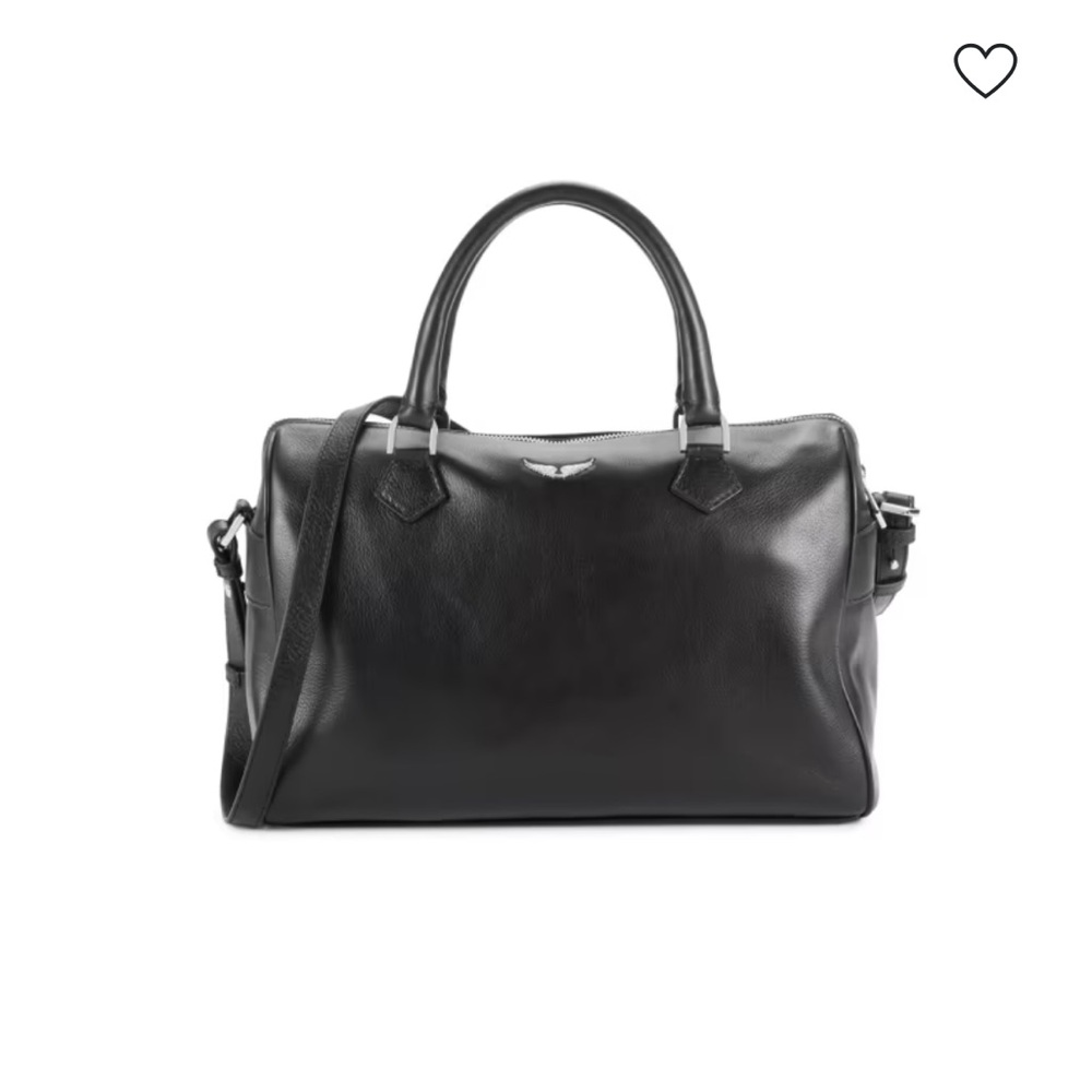 Zadig & Voltaire Black Leather Satchel with Shoulder Strap